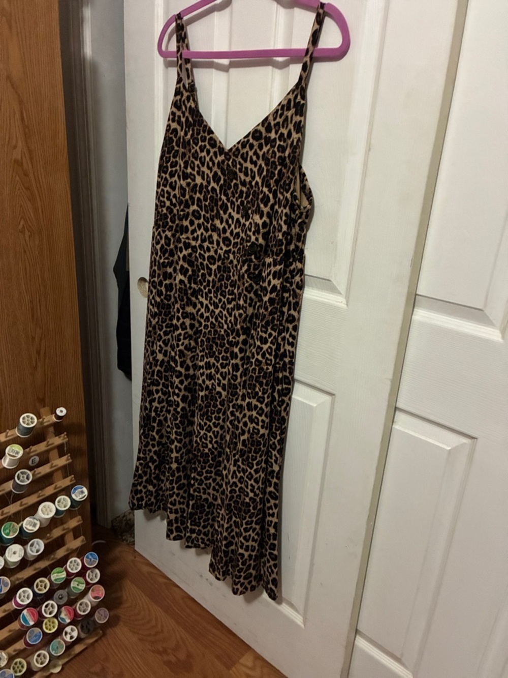 torrid Leopard Print V-Neck Midi Slip Dress - Brown/Black 3X